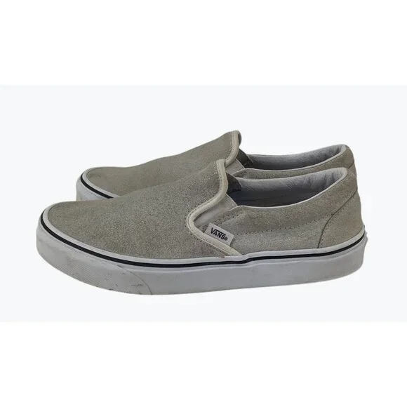 Vans Mens Suede Slip-On Sneakers Size Womens 9, Mens 7.5 Beige - Picture 4 of 7
